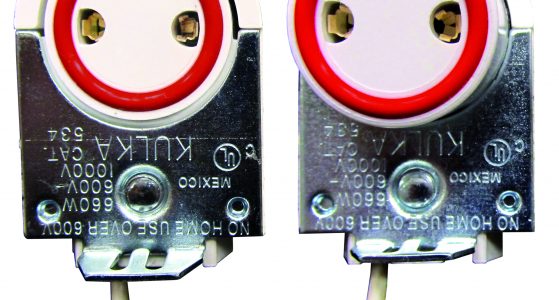534-IS Series Snap-In Lampholders (Medium Bi-Pin) For 400 and 800mA Instant Start Lamps